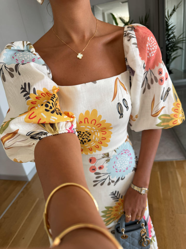 Luna | Vestido midi floral