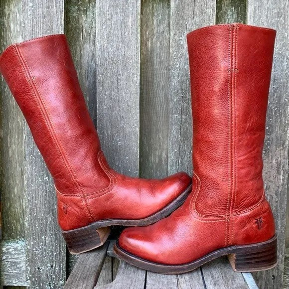 Marivellea - Botas Retro de Cuero para Mujer