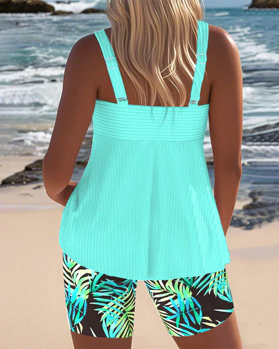 Daphne | Tankini Acanalado con Shorts