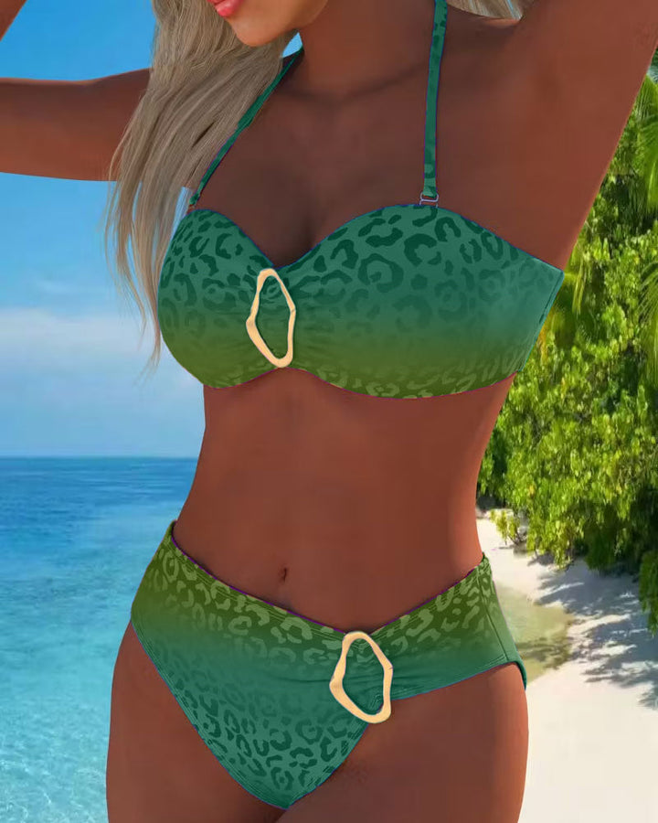 Sofía | Bañador Halter Leopardo Degradado