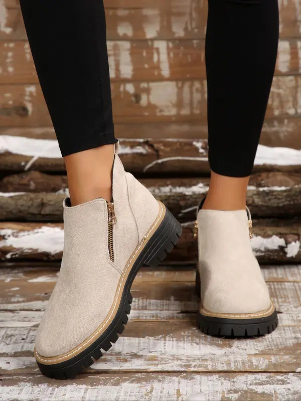 Isanoria - Botines de mujer elegantes de ante cómodos