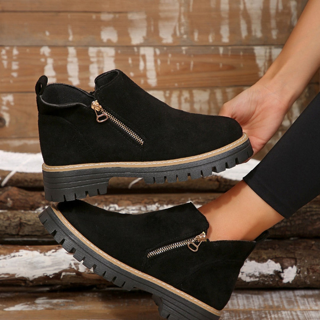 Isanoria - Botines de mujer elegantes de ante cómodos