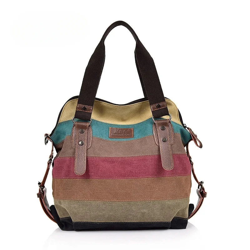Bolso de mano de cuero colorido para mujer