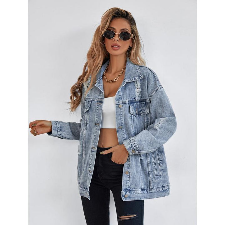 AMIYAH™ - Chaqueta vaquera casual con flecos rasgados y bolsillos para el estilo diario