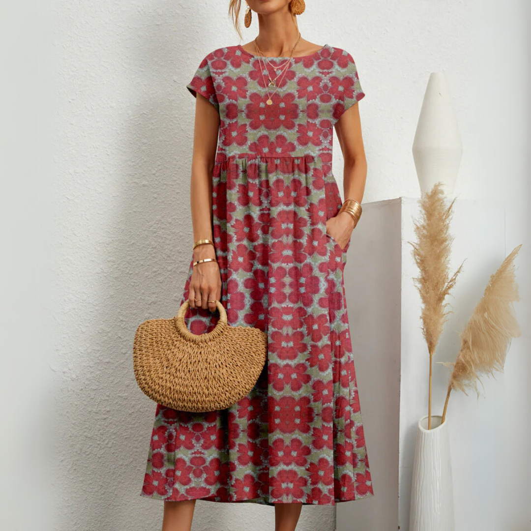 FLORENE™ - Vestido Midi Floral Fresco