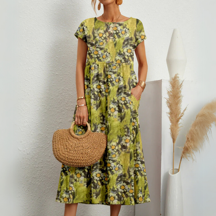 FLORENE™ - Vestido Midi Floral Fresco