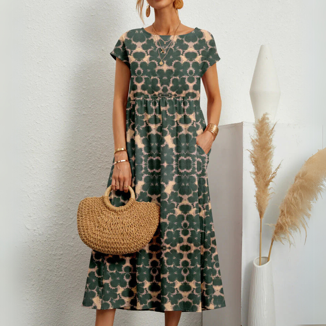 FLORENE™ - Vestido Midi Floral Fresco