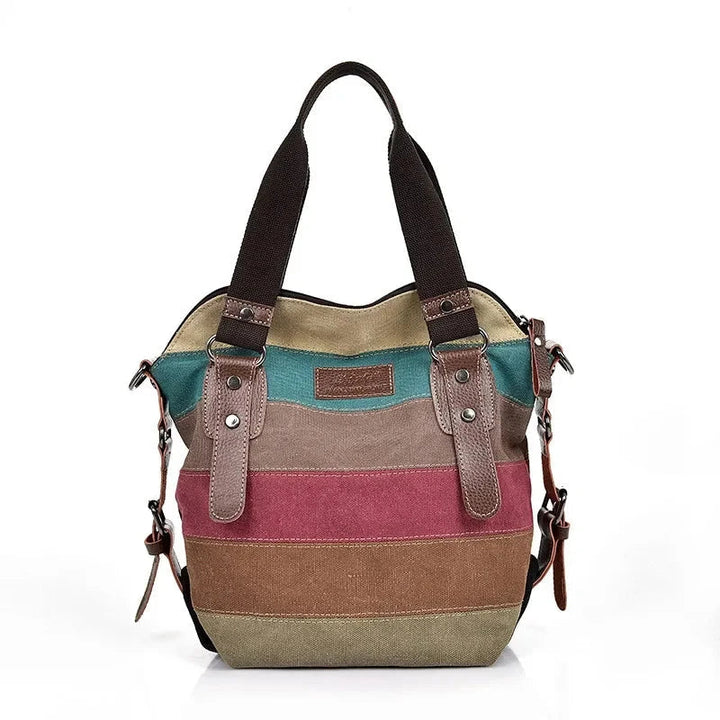 Bolso de mano de cuero colorido para mujer