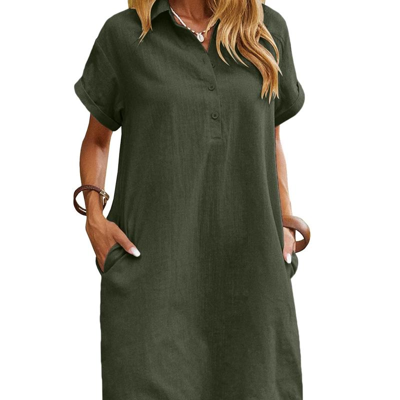 MAREN™ – Vestido de verano de manga corta y corte relajado