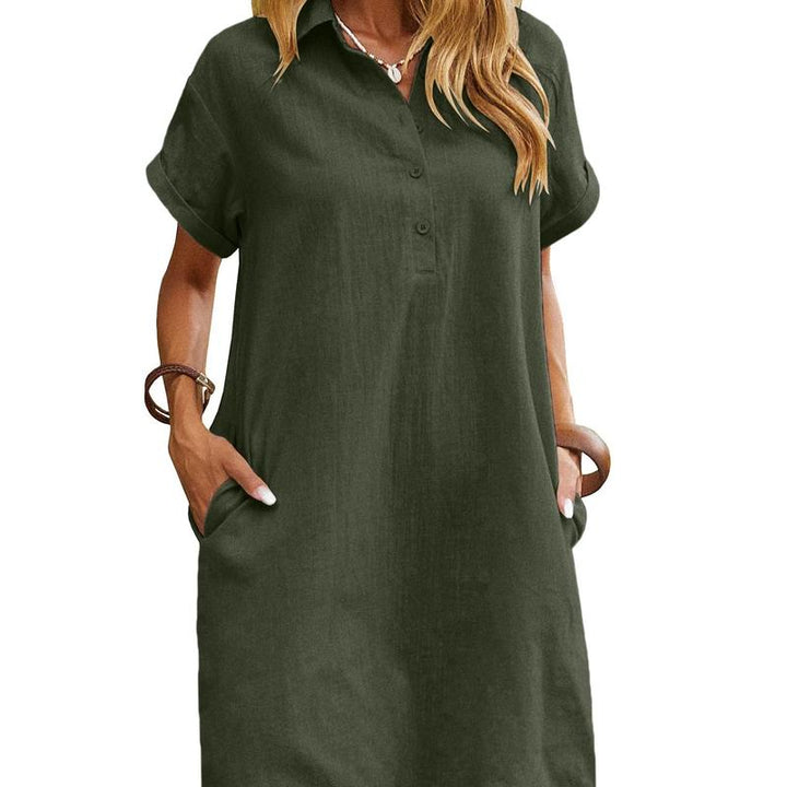 MAREN™ – Vestido de verano de manga corta y corte relajado