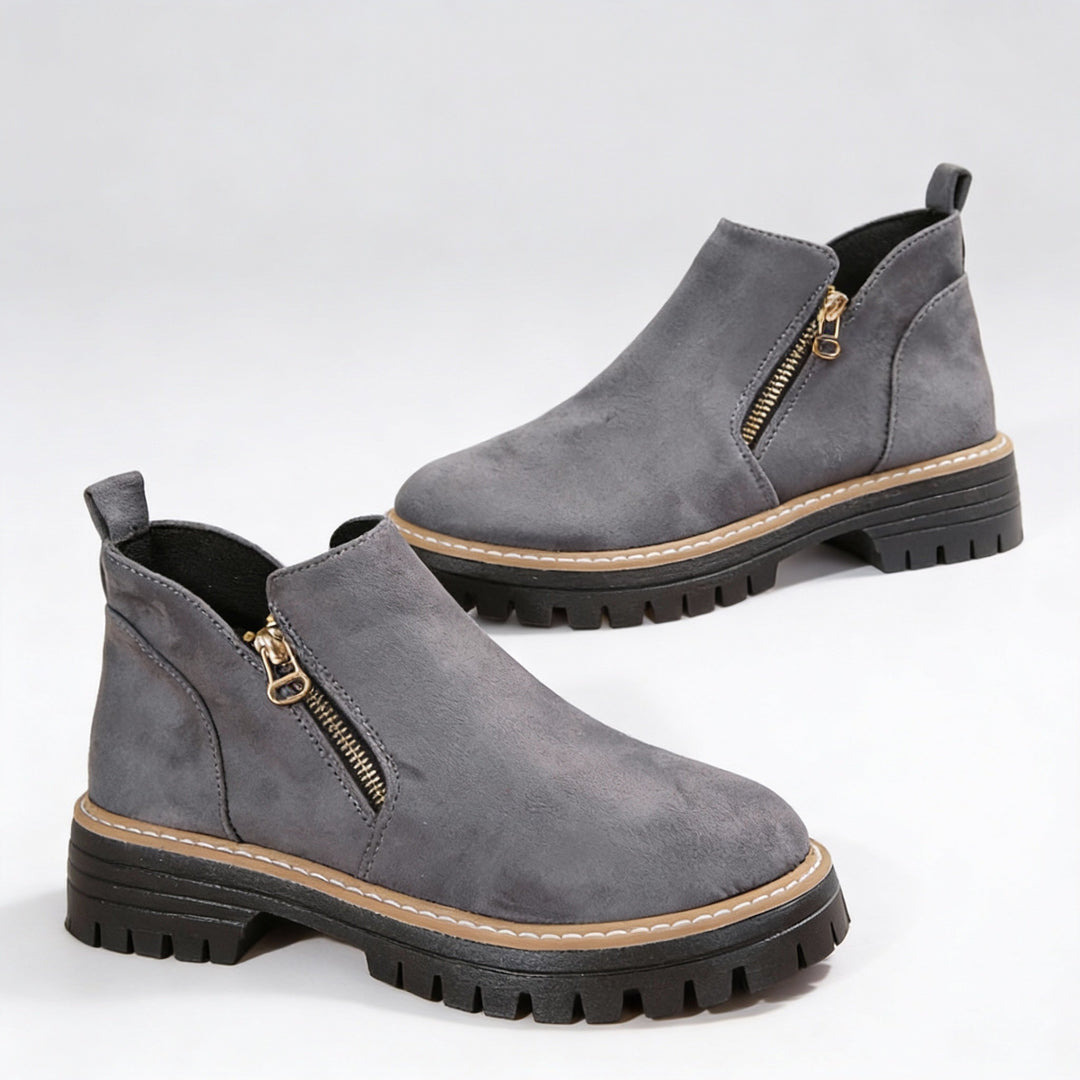 Isanoria - Botines de mujer elegantes de ante cómodos