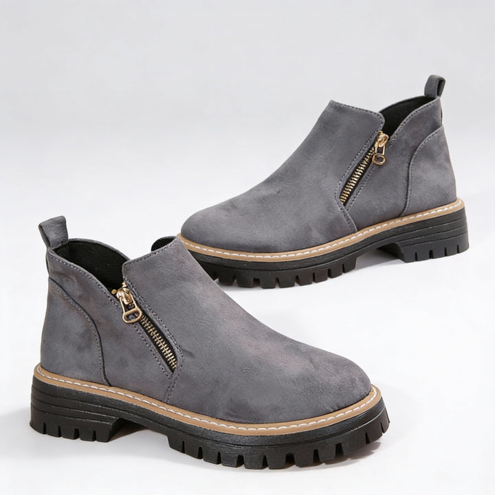 Isanoria - Botines de mujer elegantes de ante cómodos