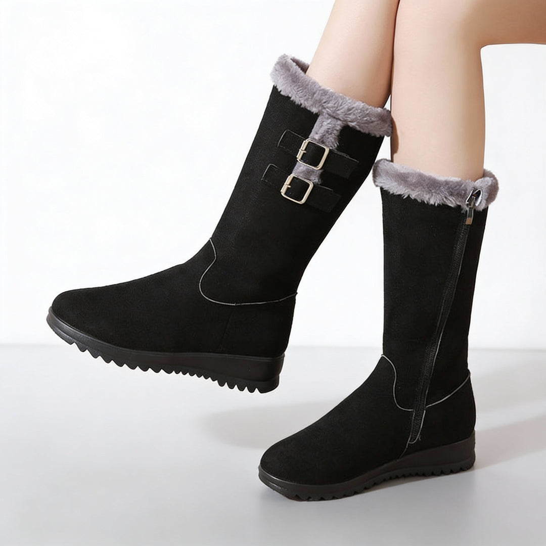 Marilysse - Botas de nieve de media caña para mujer: calidez y elegancia