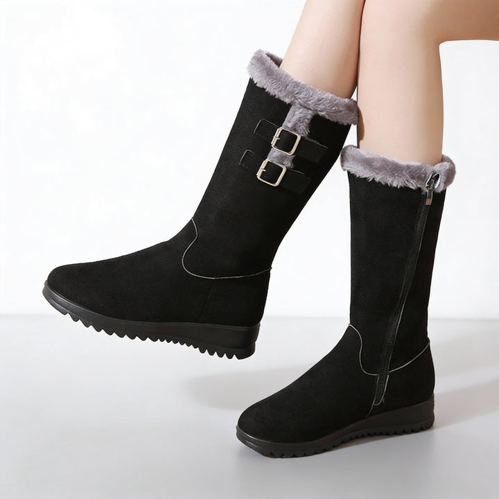 Marilysse - Botas de nieve de media caña para mujer: calidez y elegancia