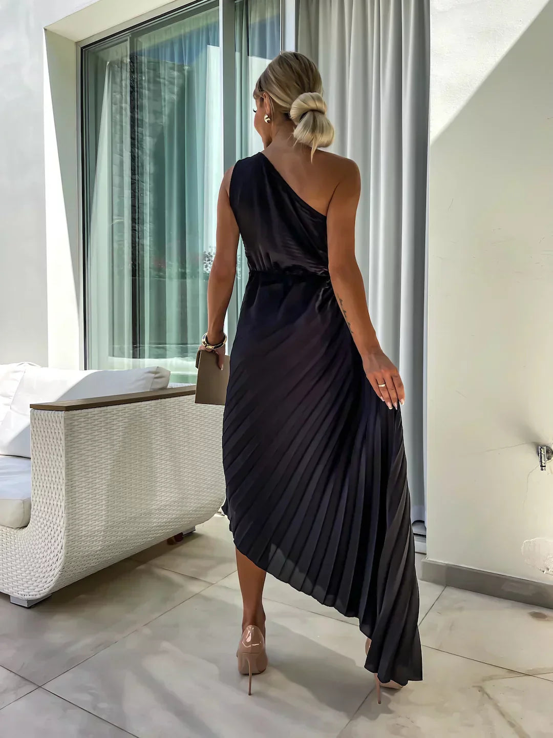 Eya™ | Vestido Maxi Floral Elegante de Un Hombro