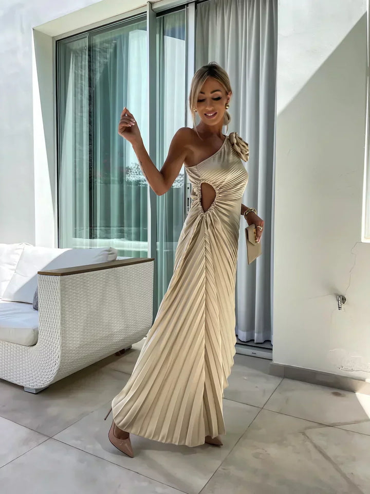 Eya™ | Vestido Maxi Floral Elegante de Un Hombro