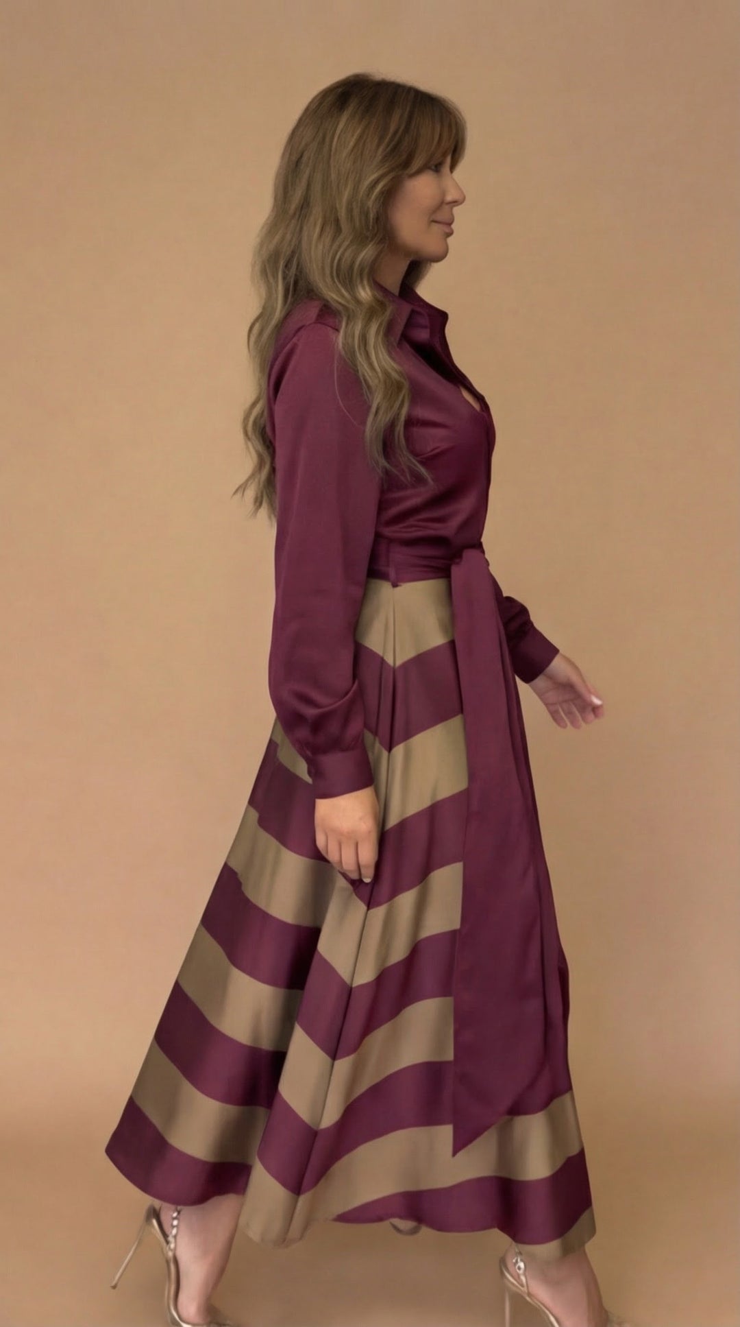 Mila™ Vestido Maxi de Rayas