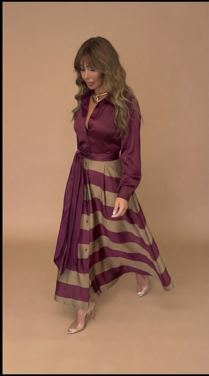 Mila™ Vestido Maxi de Rayas