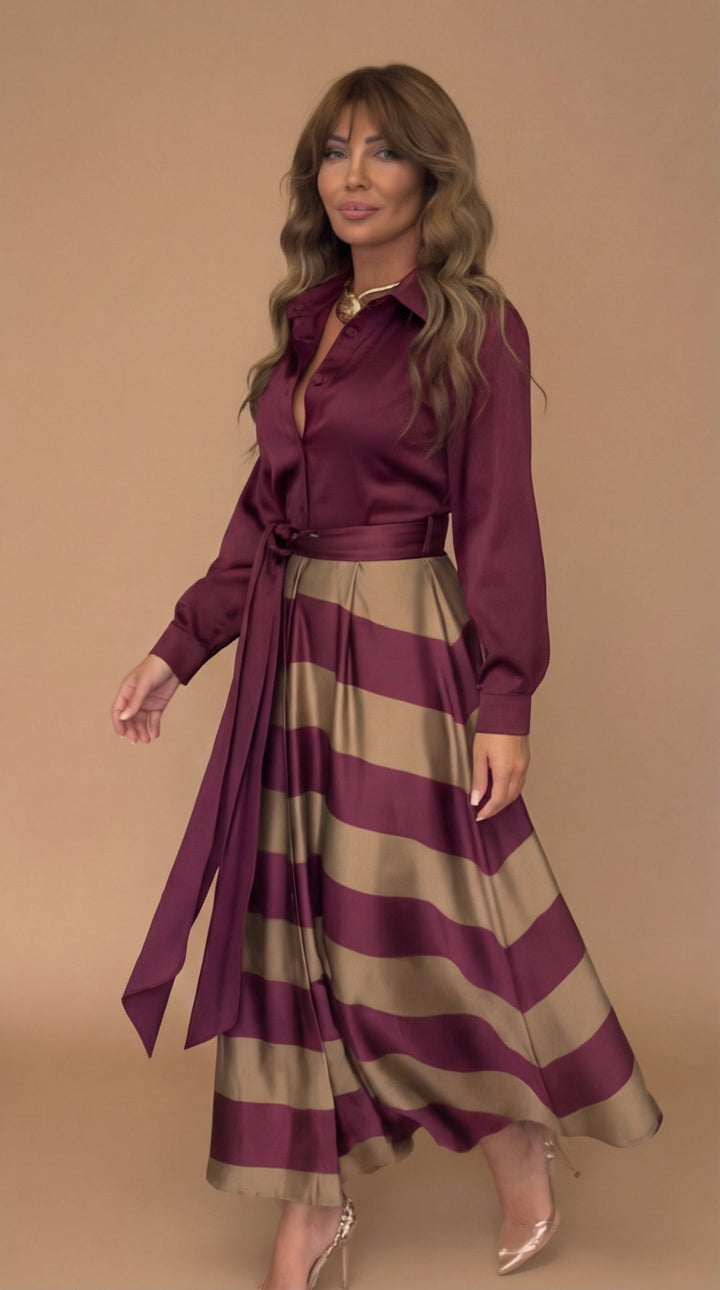 Mila™ Vestido Maxi de Rayas