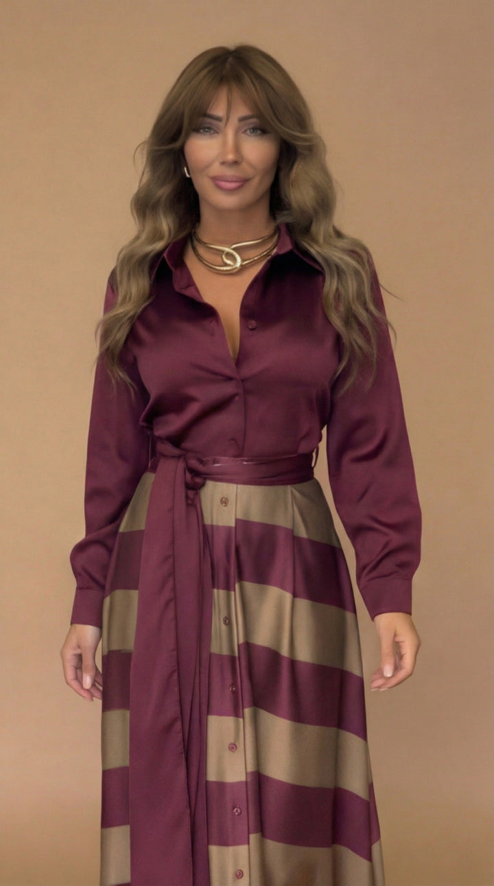 Mila™ Vestido Maxi de Rayas