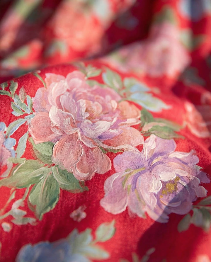 Minelda | Vestido Elegante Floral con Cuello en V