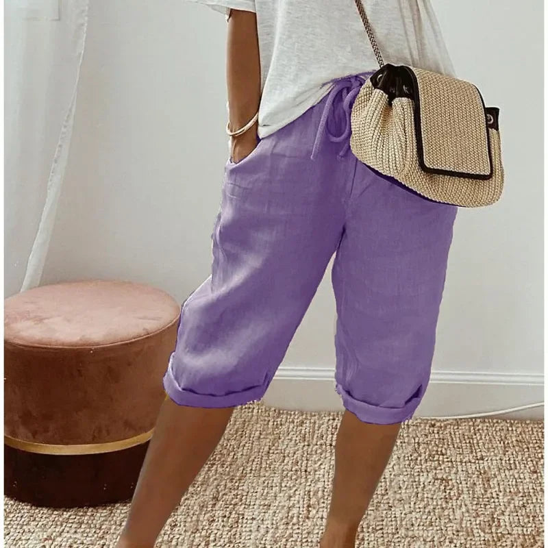 Janet | Pantalones cortos de lino completos