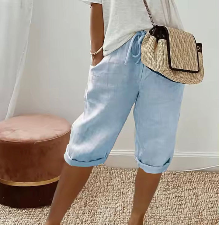 Janet | Pantalones cortos de lino completos