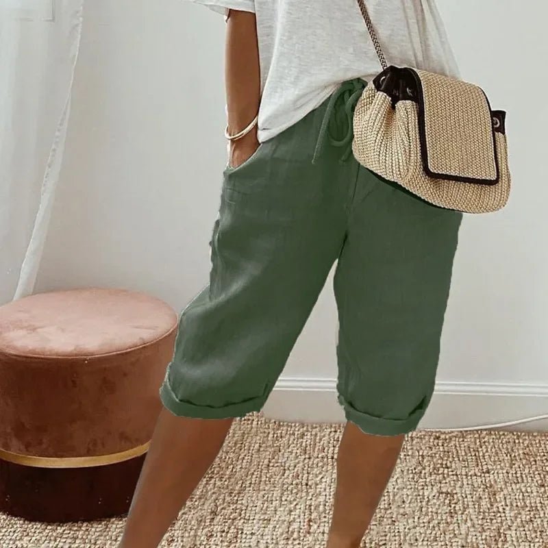 Janet | Pantalones cortos de lino completos