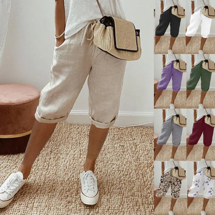 Janet | Pantalones cortos de lino completos