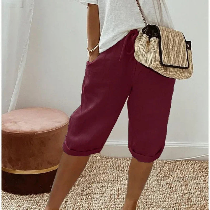 Janet | Pantalones cortos de lino completos