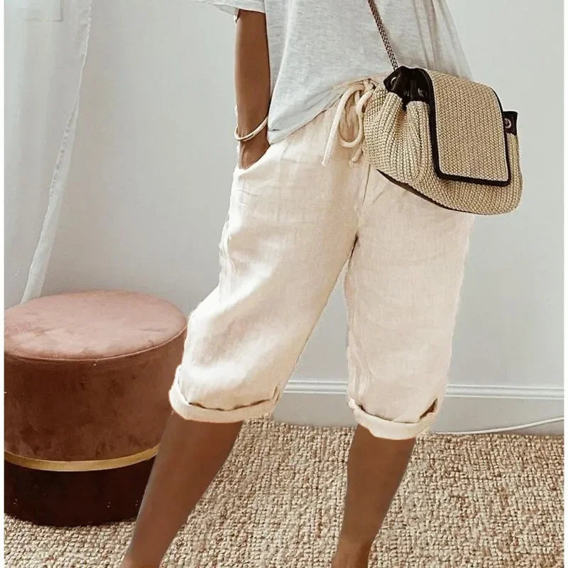 Janet | Pantalones cortos de lino completos
