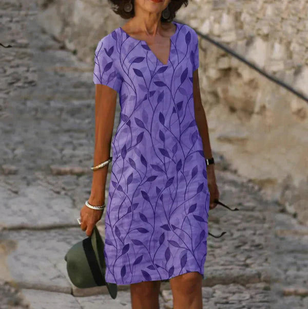 NOELLE™ – Vestido con estampado de hojas sin esfuerzo