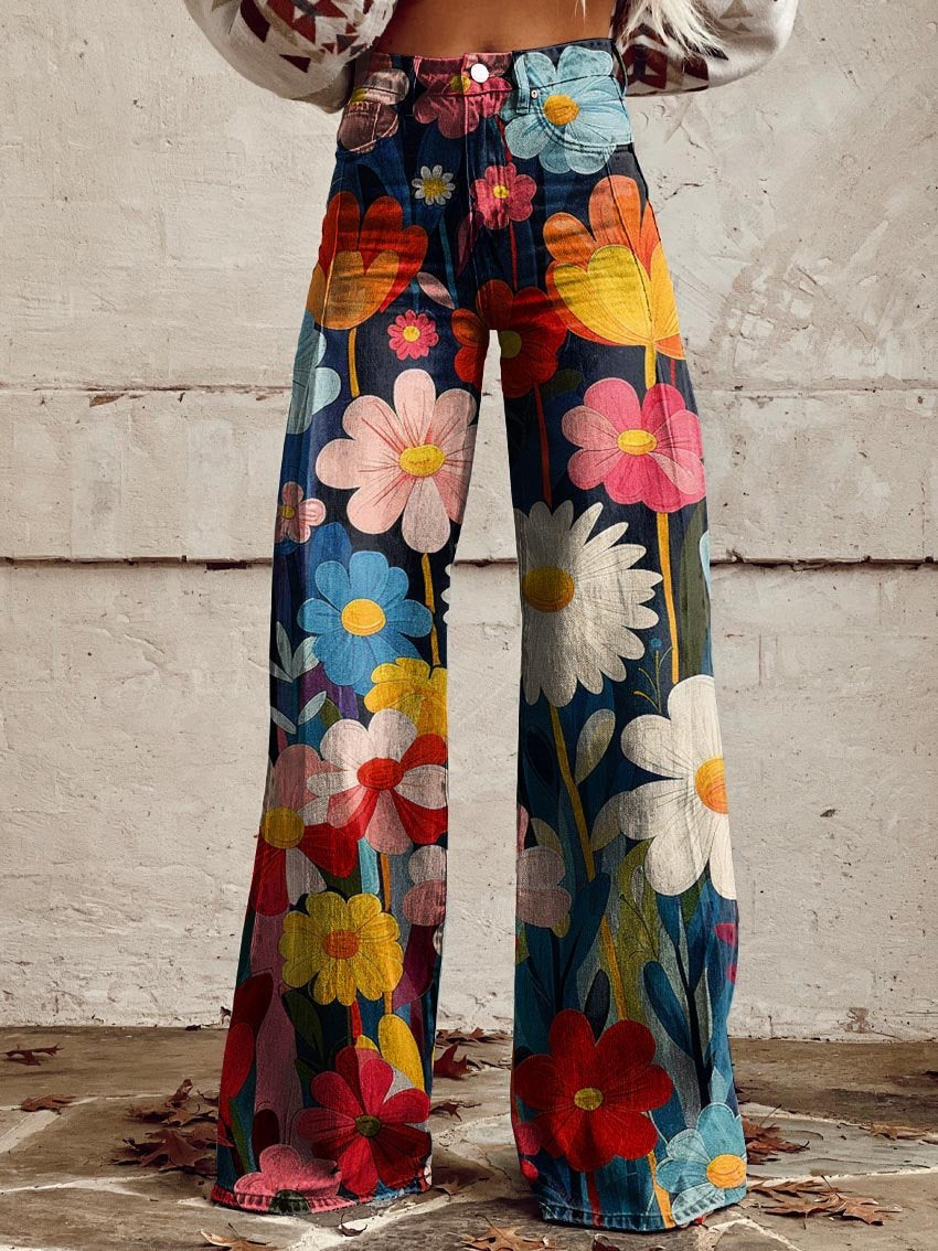 Léna - Pantalón Ancho Estampado Floral