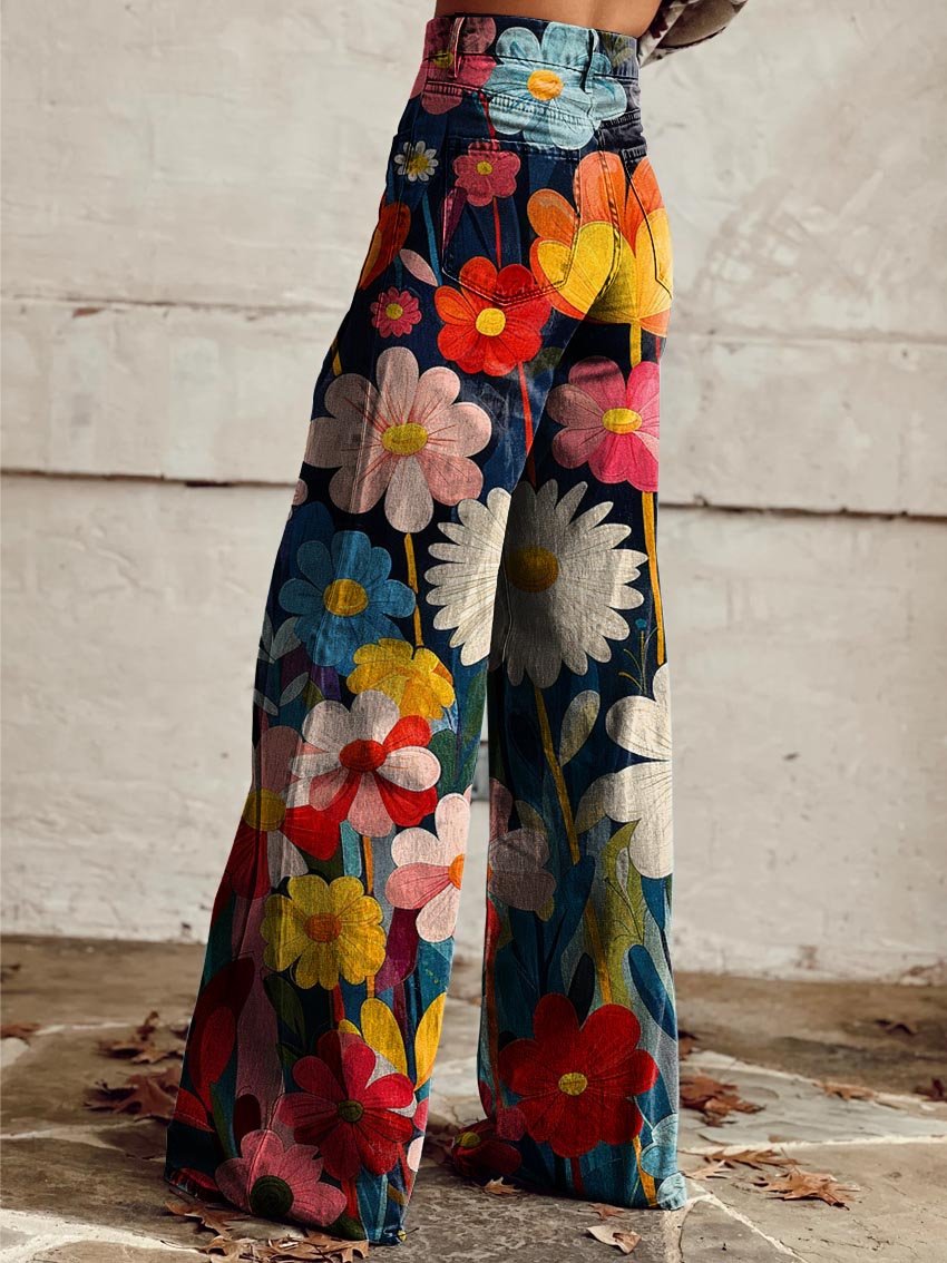 Léna - Pantalón Ancho Estampado Floral
