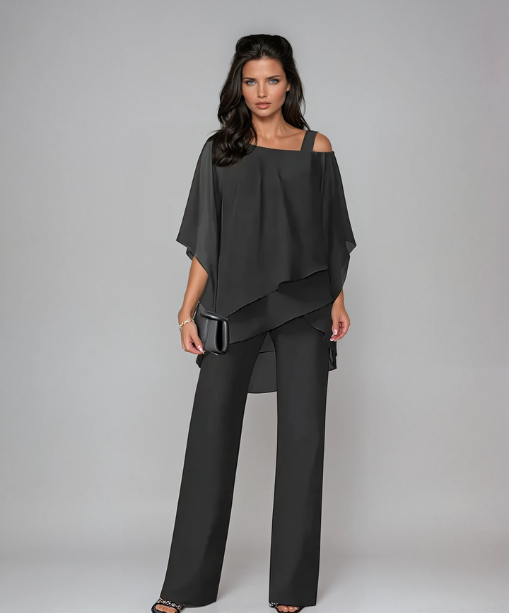 Mariella™ | Conjunto de Dos Piezas con Capas - Negro