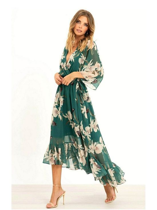 YASMINE™ - Elegante vestido kimono midi