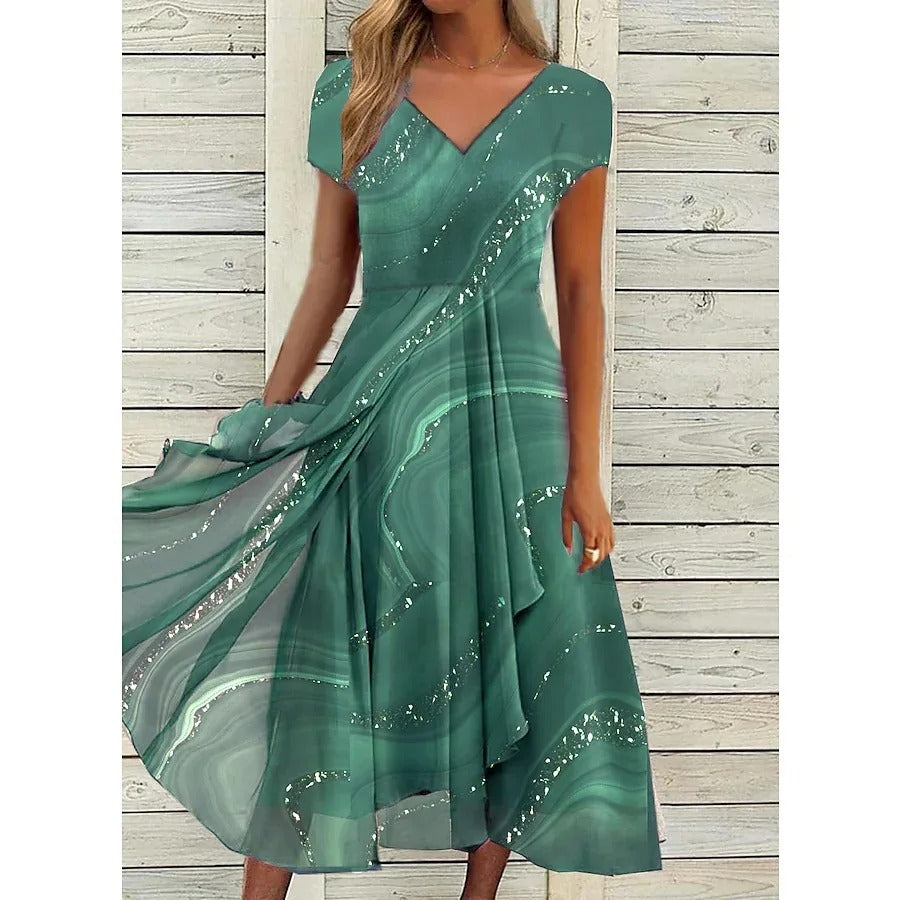 LYANNA™ - Vestido Midi Fluido con Escote en V