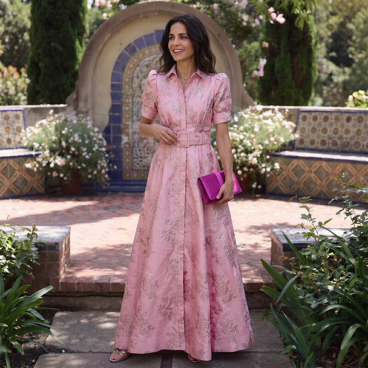 Anabella | Vestido Corto con Mangas Abullonadas