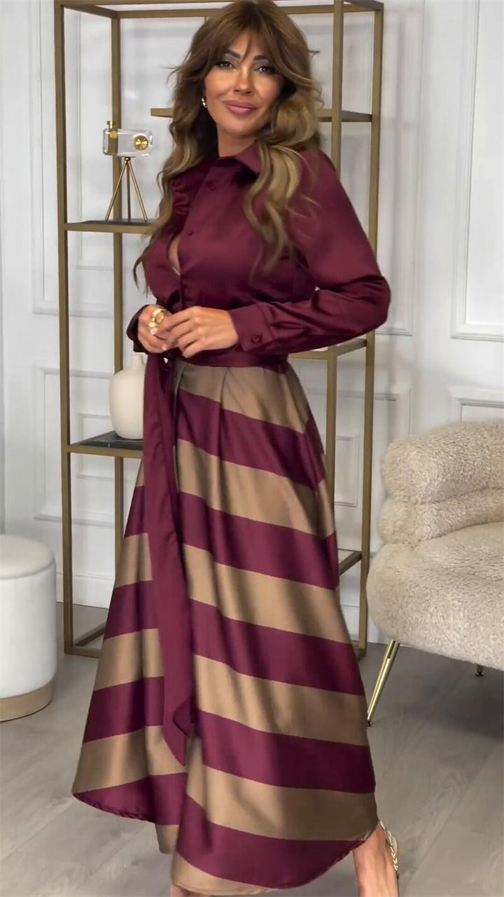 Yvonne | Vestido Maxi de Rayas