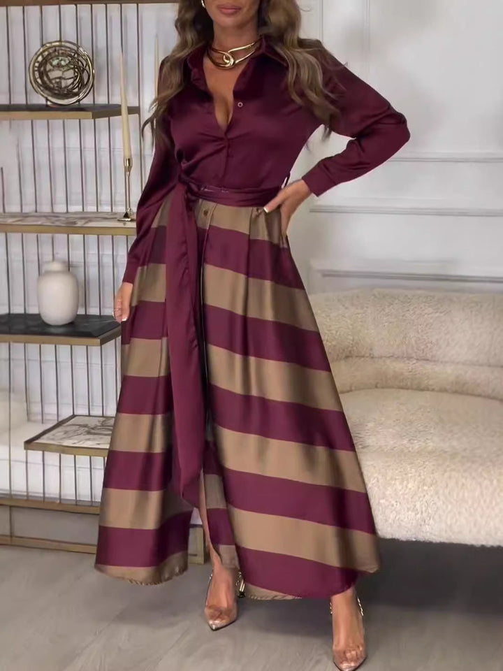 Yvonne | Vestido Maxi de Rayas