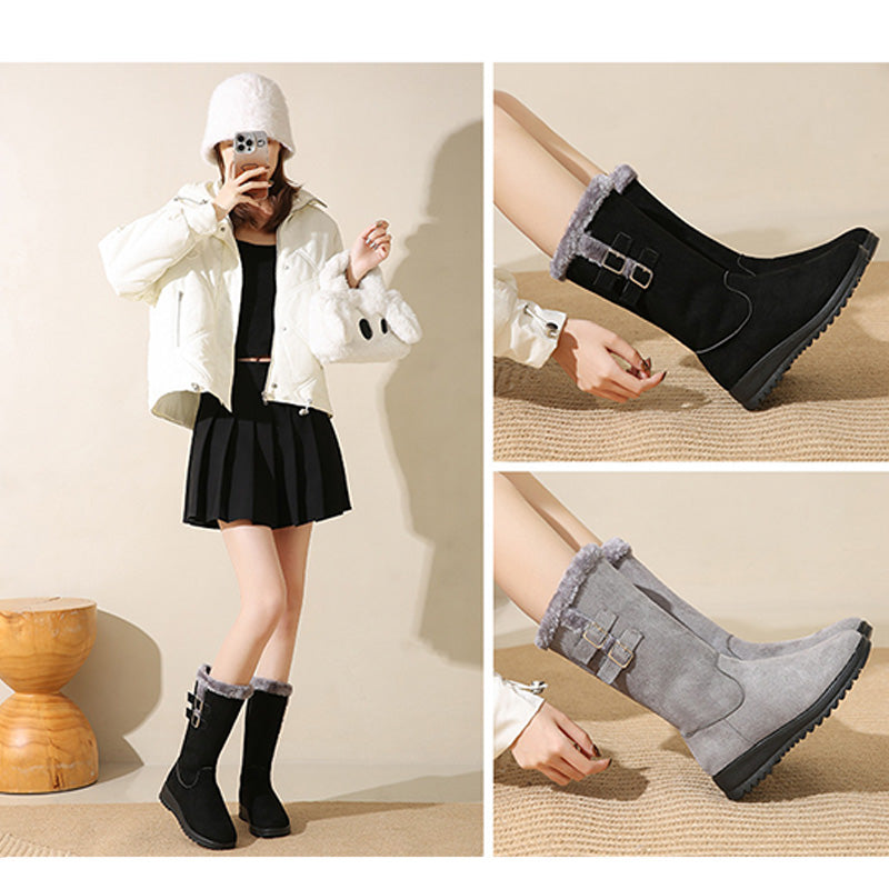 Marilysse - Botas de nieve de media caña para mujer: calidez y elegancia