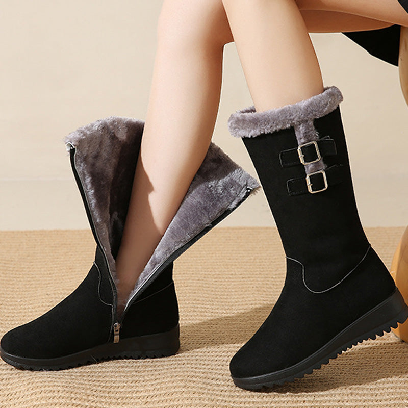 Marilysse - Botas de nieve de media caña para mujer: calidez y elegancia