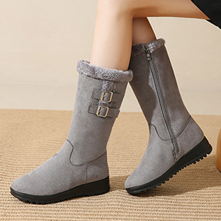 Marilysse - Botas de nieve de media caña para mujer: calidez y elegancia