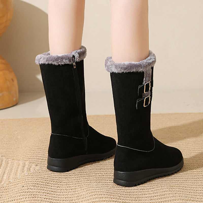 Marilysse - Botas de nieve de media caña para mujer: calidez y elegancia