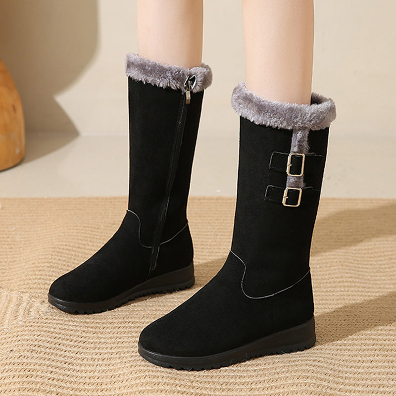 Marilysse - Botas de nieve de media caña para mujer: calidez y elegancia