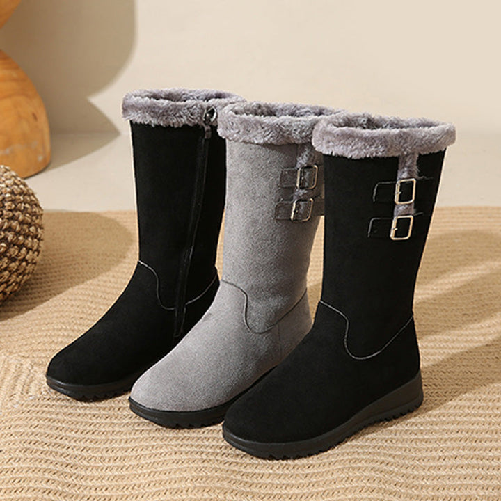 Marilysse - Botas de nieve de media caña para mujer: calidez y elegancia