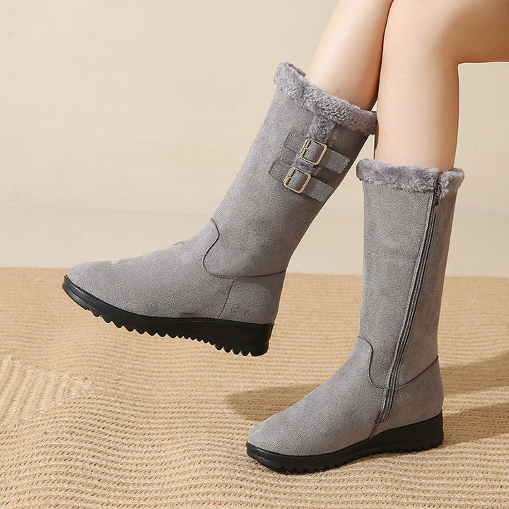 Marilysse - Botas de nieve de media caña para mujer: calidez y elegancia