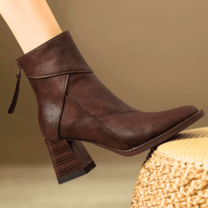 Einav - Botín retro de tacón grueso estilo británico