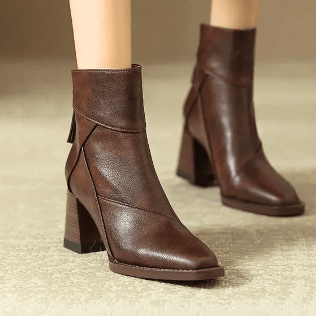 Einav - Botín retro de tacón grueso estilo británico