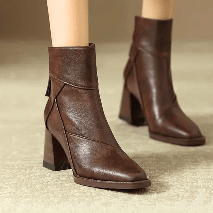 Einav - Botín retro de tacón grueso estilo británico